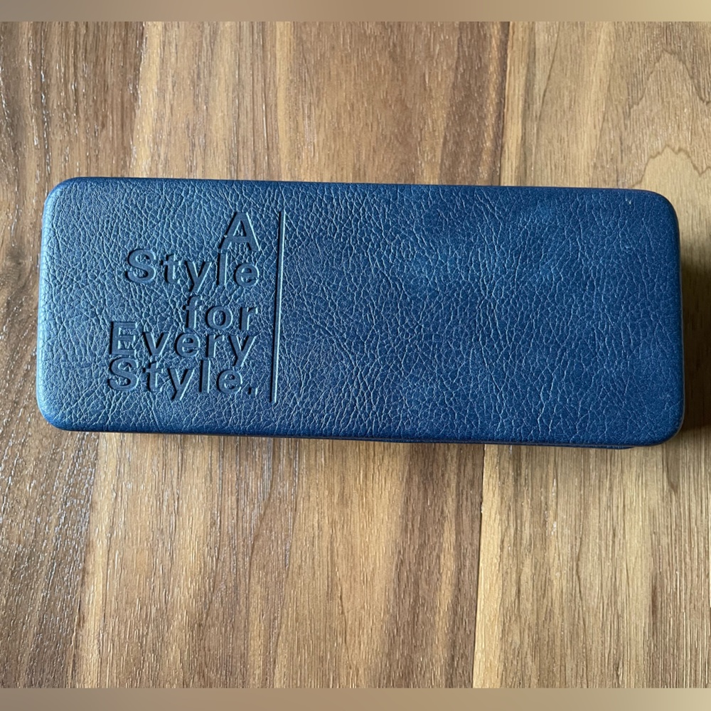 Blue Leather Look Glasses Case